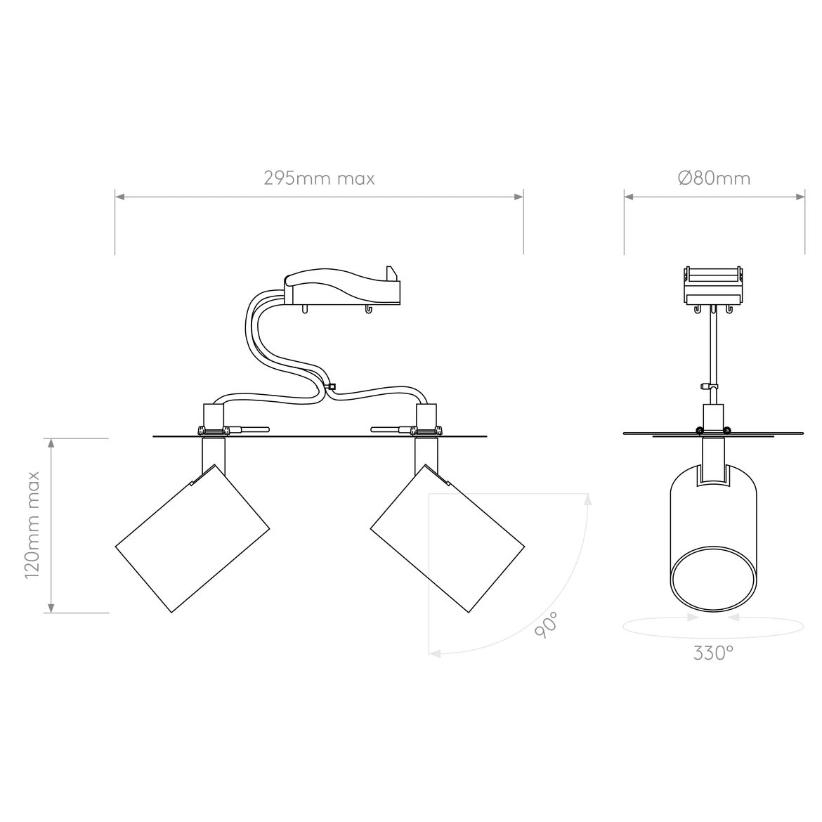 Ascoli Double Spot Light, Adjustable, White, GU10, IP20