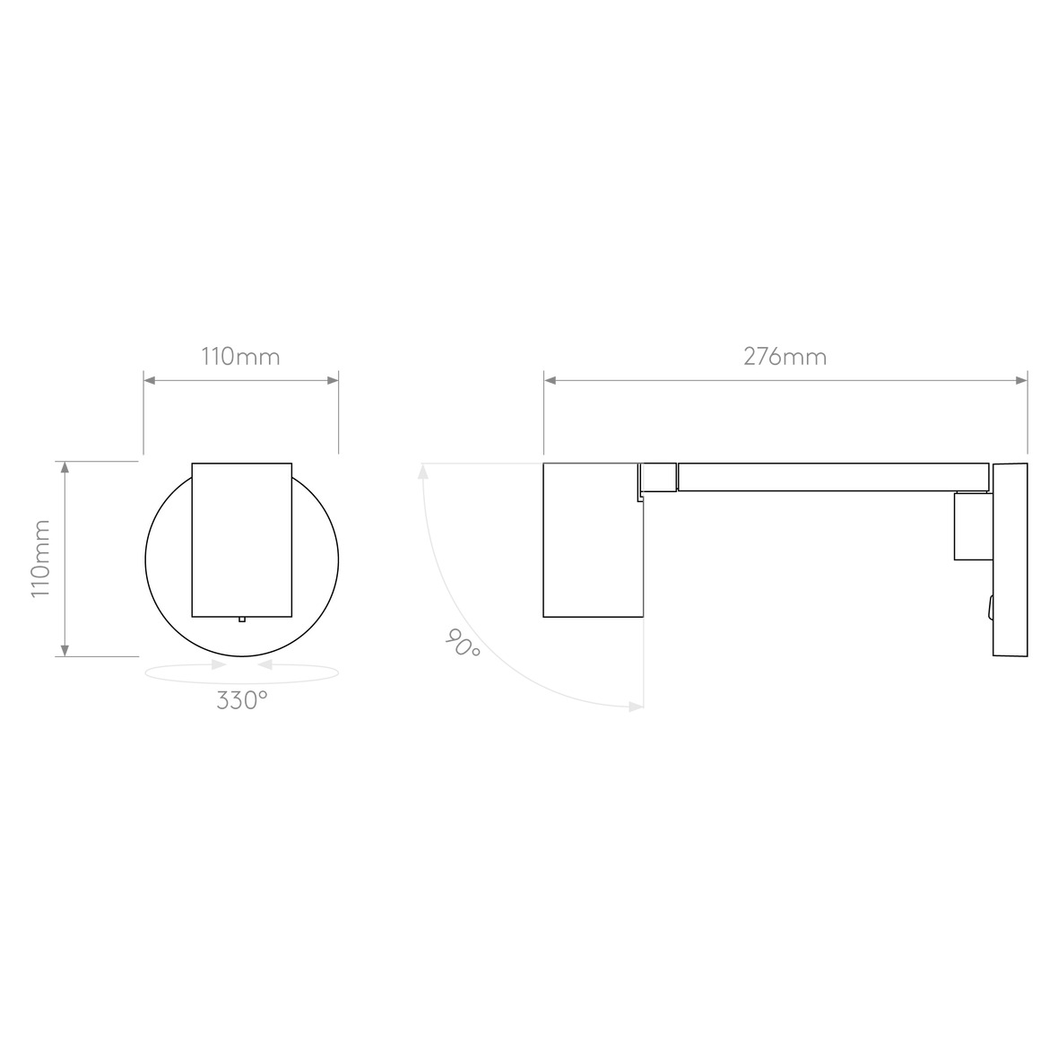 Ascoli Reading Wall Light, Swing Arm, GU10, IP20