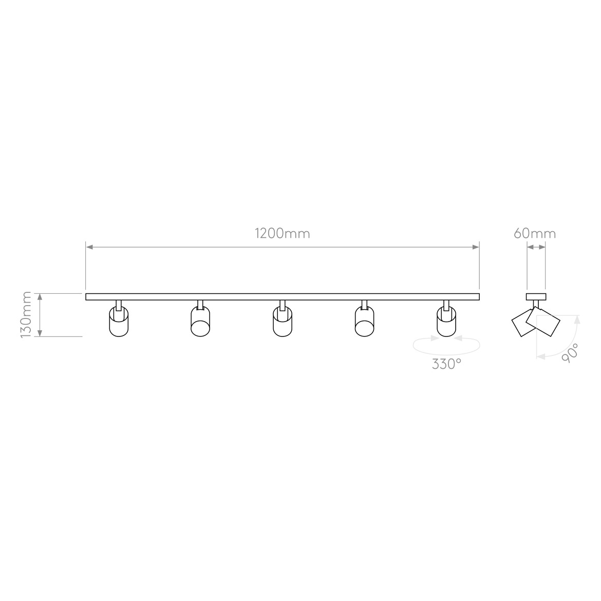 Ascoli Linear Spot Light, Adjustable, White, GU10, IP20