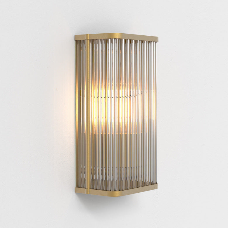 Avignon Wall Light, Square, Antique Brass, E27, IP20