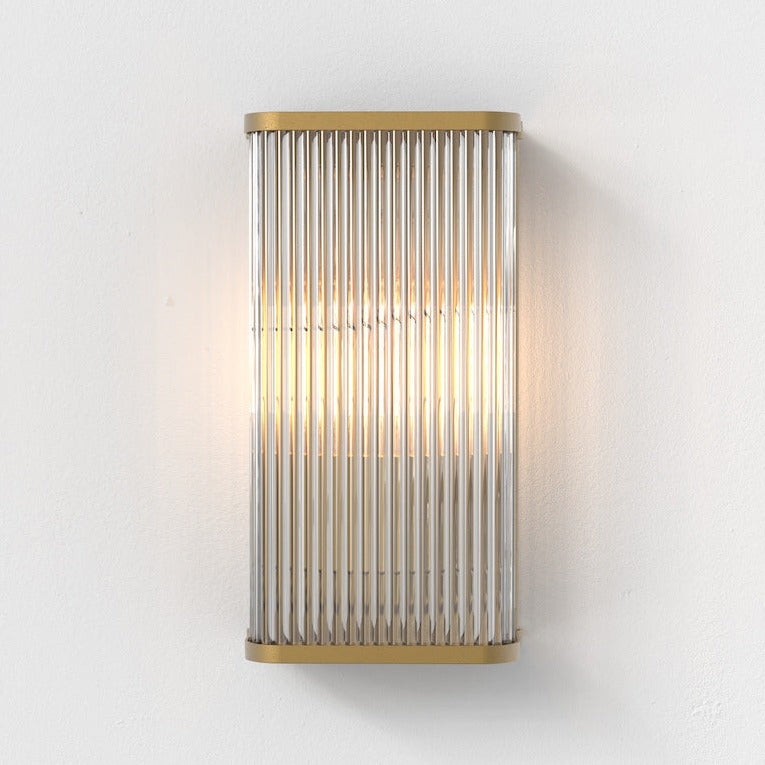 Avignon Wall Light, Square, Antique Brass, E27, IP20