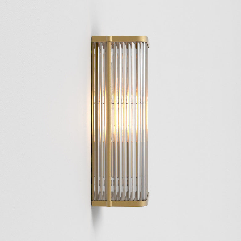 Avignon Wall Light, Square, Antique Brass, E27, IP20