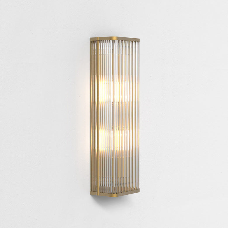 Avignon Wall Light, Square, Antique Brass, E27, IP20