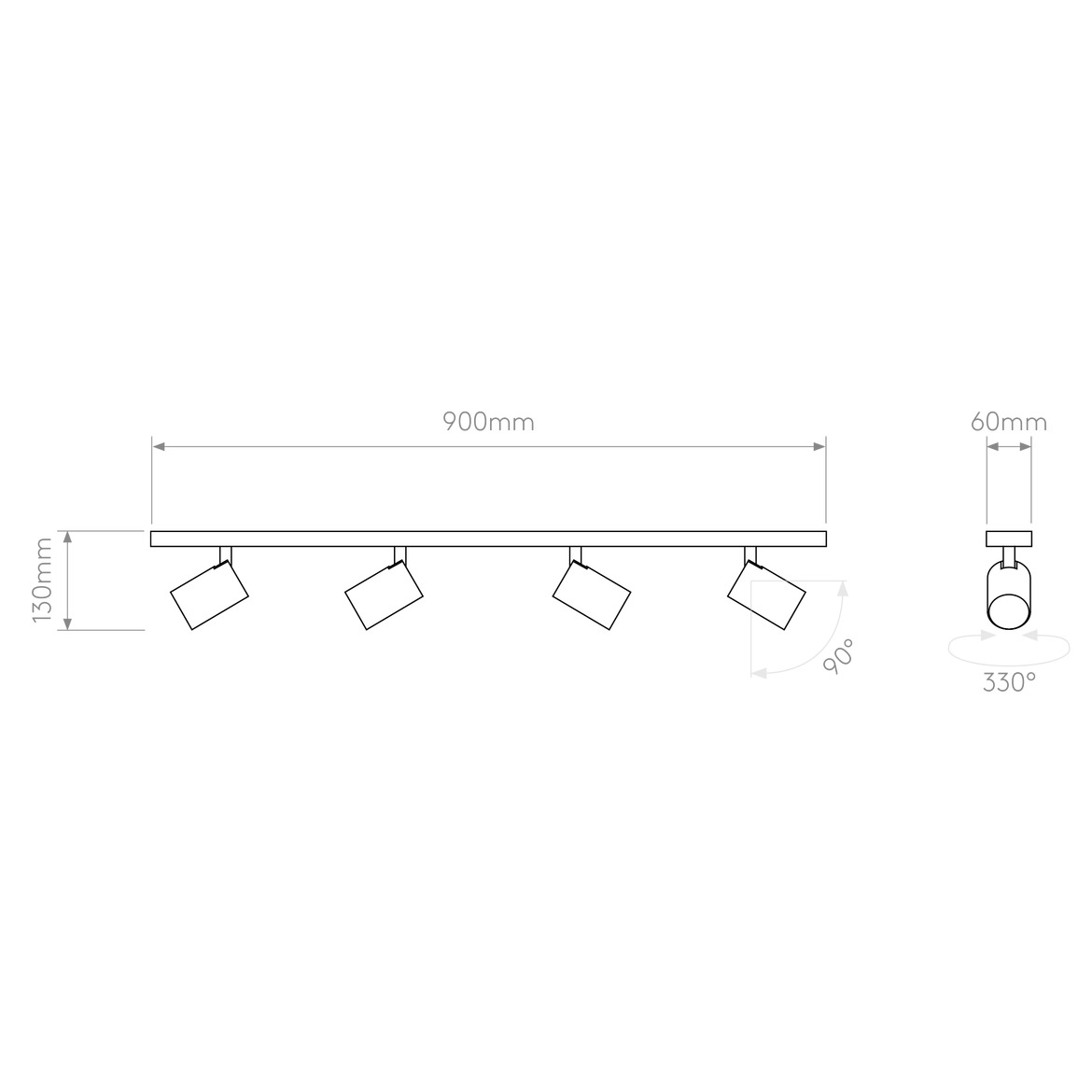 Ascoli Linear Spot Light, Adjustable, White, GU10, IP20