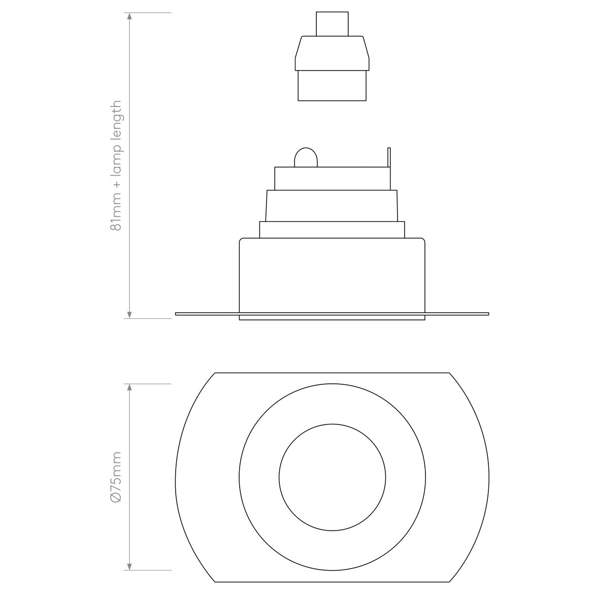 Terry Trimless Round Downlight, GU10, IP65, Fire Rated