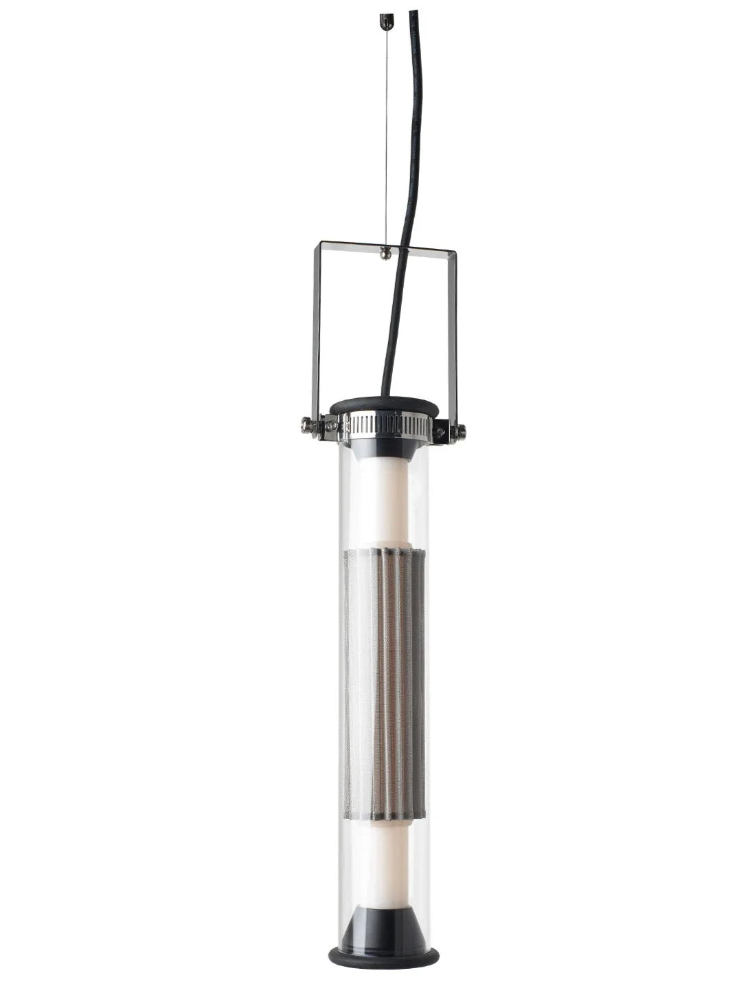 Tube 360 Pendant, Vertical, 42 cm, White with Silver, LED, Triac Dim, IP65