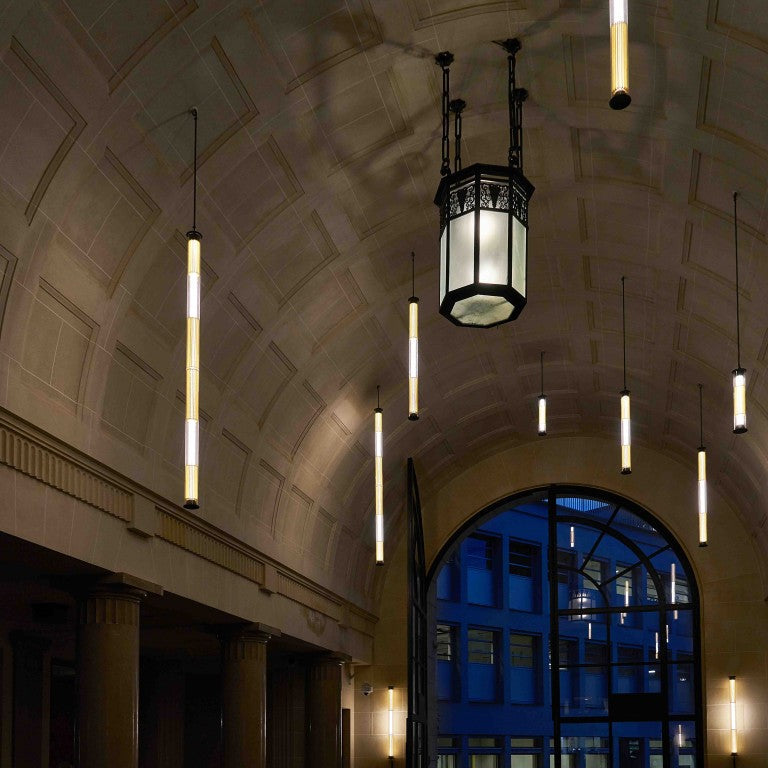 Tube 360 Pendant, Vertical, 102 cm, White with Silver, LED, Triac Dim, IP65