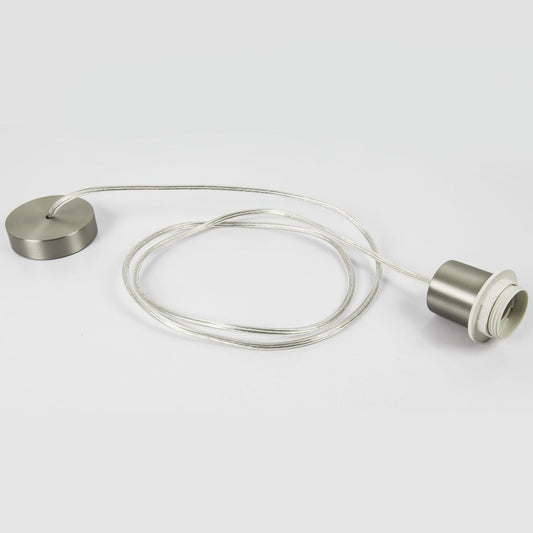 Z: Astro Cord Set, Satin Nickel with Clear Cord, E27, [1184005]