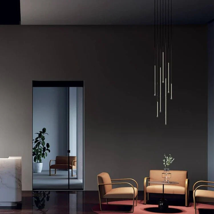 Lodes A-Tube Nano pendant cluster over sitting area