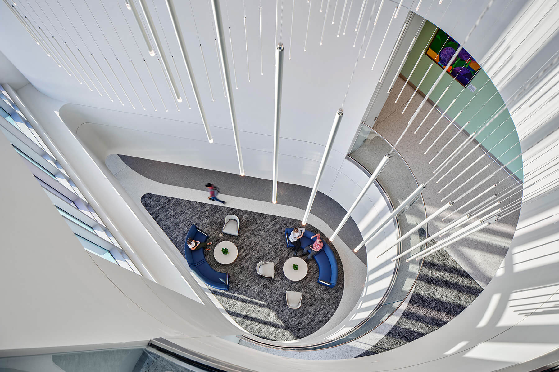 Lodes A-Tube Nano Pendants in University of Penn stairwell