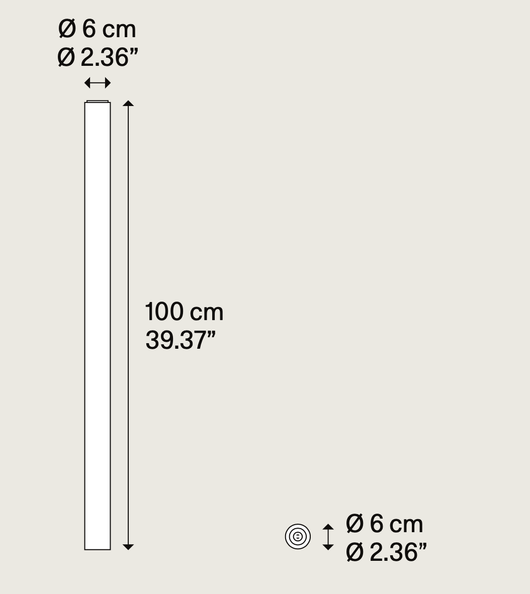 A-Tube Ceiling 100 cm L, White, GU10, IP20