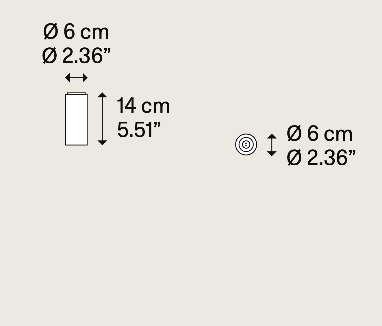 A-Tube Ceiling Spot, 14 cm L, White, GU10, IP20