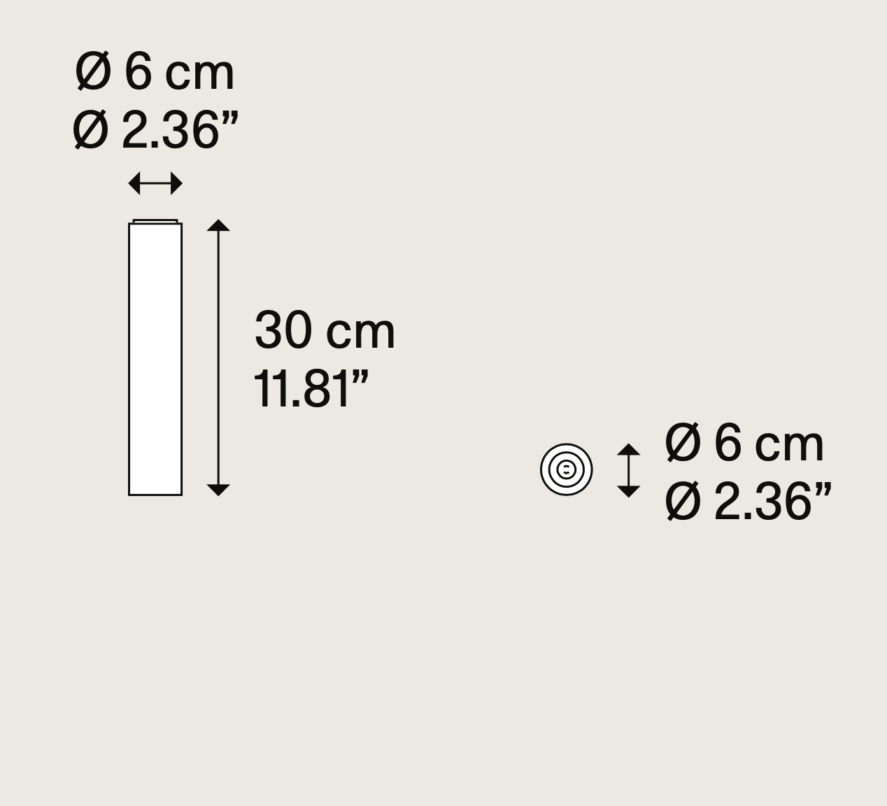 A-Tube Ceiling 30 cm L, White, GU10, IP20