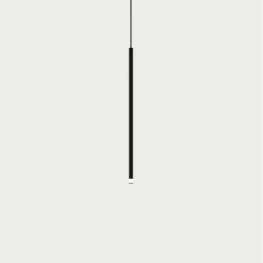 Lodes A-Tube Nano medium pendant in black with grey background and black cable