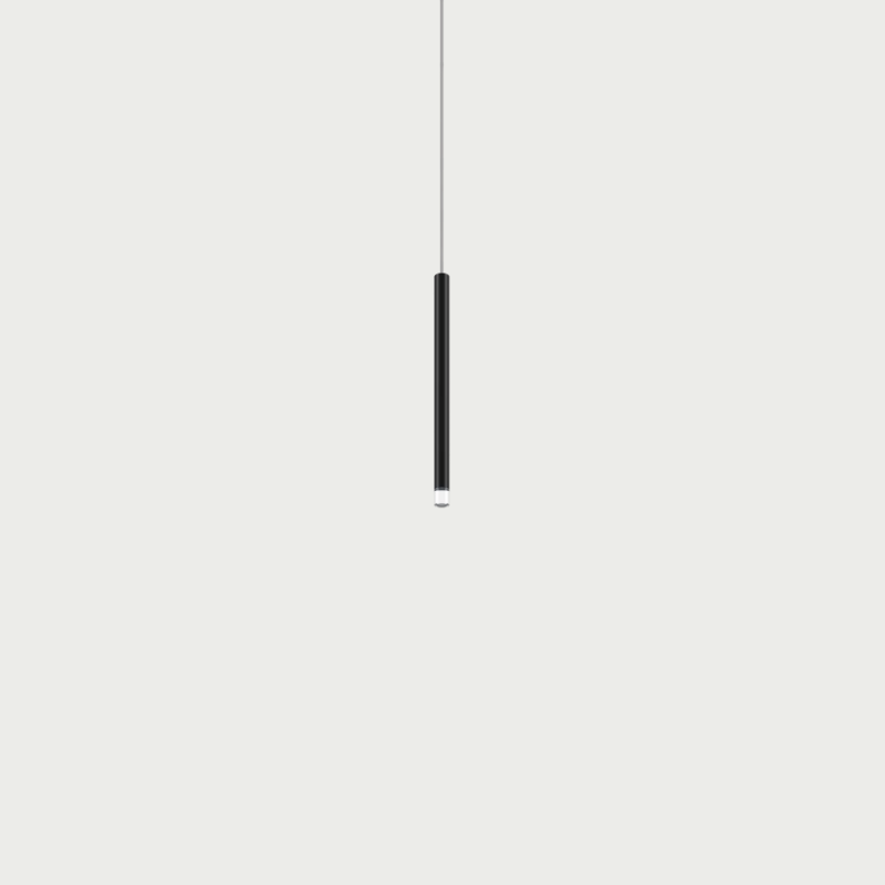 Lodes A-Tube Nano Pendant black small with clear cable and white background
