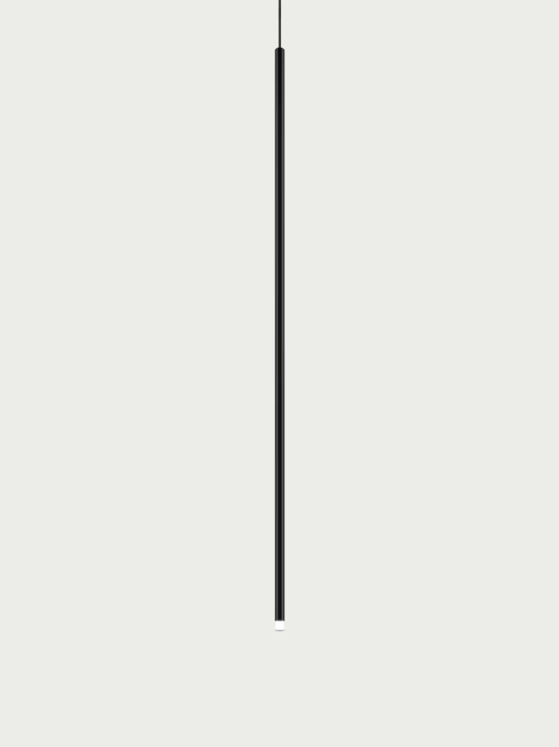 Lodes A-Tube Nano XL pendant in black with grey background and black cable