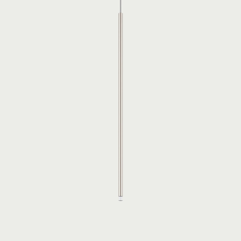 Lodes A-Tube Nano large pendant in champagne with grey background and clear cable
