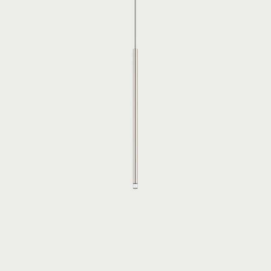 Lodes A-Tube Nano medium pendant in champagne with grey background and clear cable