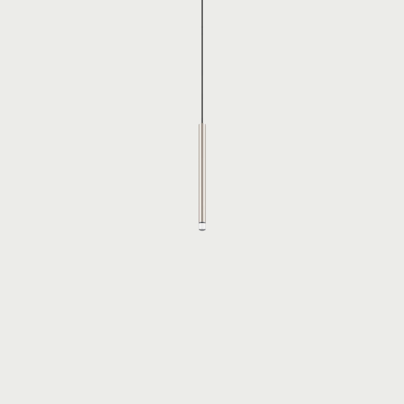 Lodes A-Tube Nano small pendant in champagne with grey background and black cable