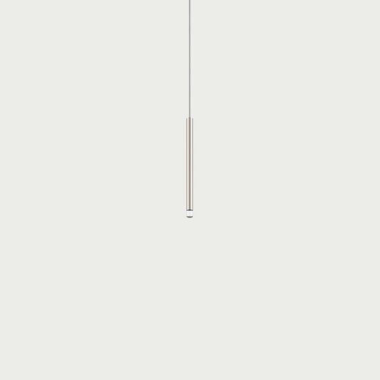 Lodes A-Tube Nano small pendant in champagne with grey background and clear cable