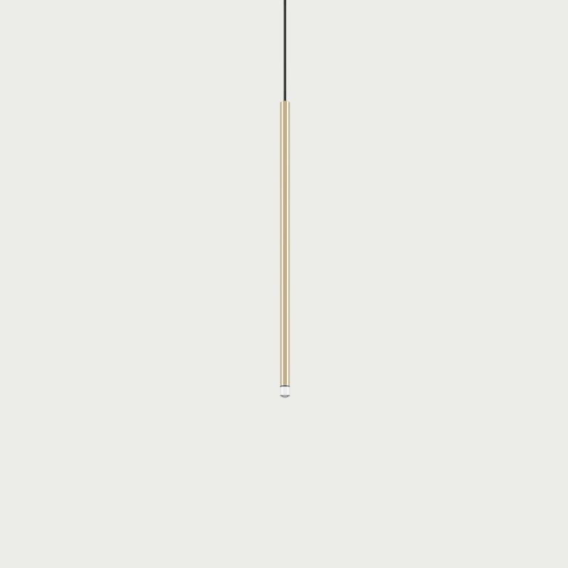 Lodes A-Tube Nano medium pendant in gold with grey background and black cable