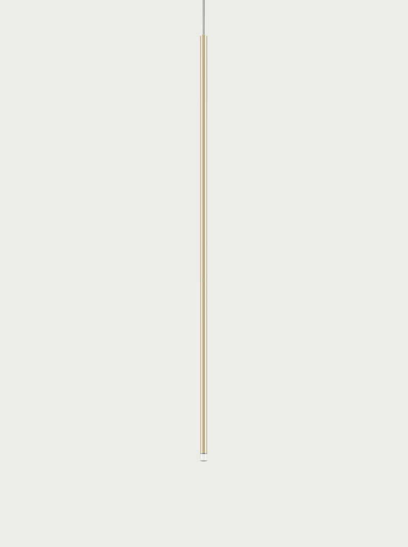Lodes A-Tube Nano XL pendant in gold with grey background and clear cable