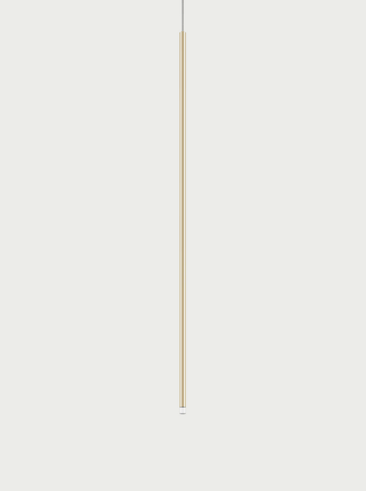 Lodes A-Tube Nano XL pendant in gold with grey background and clear cable