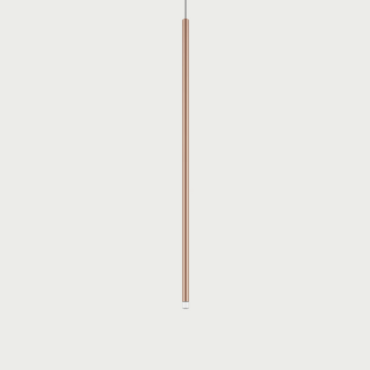 Lodes A-Tube Nano large pendant in terra with grey background and clear cable