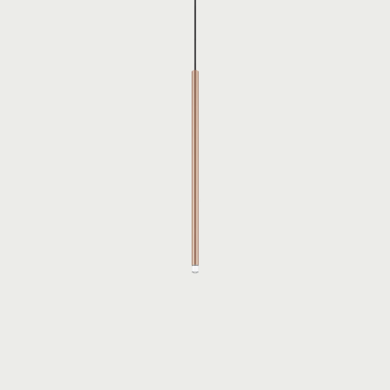 Lodes A-Tube Nano medium pendant in terra with grey background and black cable