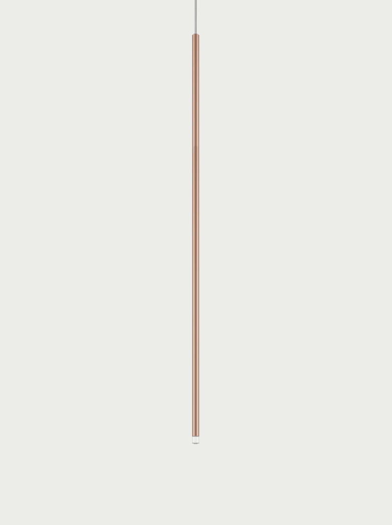 Lodes A-Tube Nano XL pendant in terra with grey background and clear cable