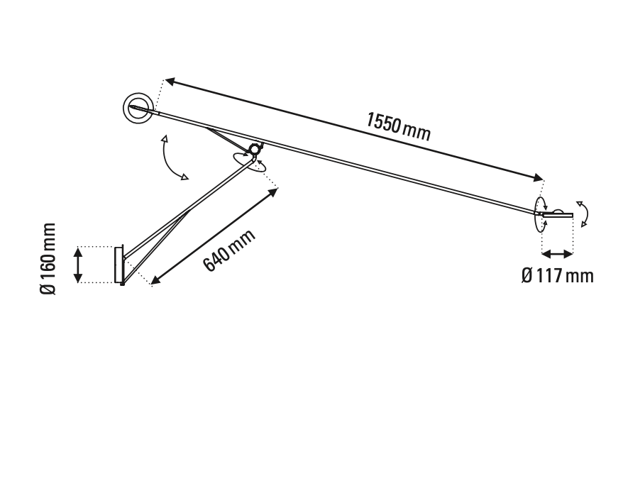 DWC Editions Aaro wall light technical drawing