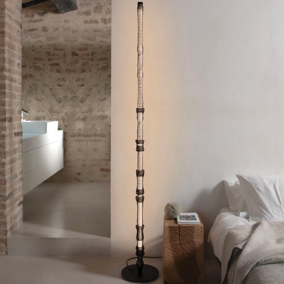 Accippichio Floor Lamp, Black Net, LED, Foot Dimmer, IP20