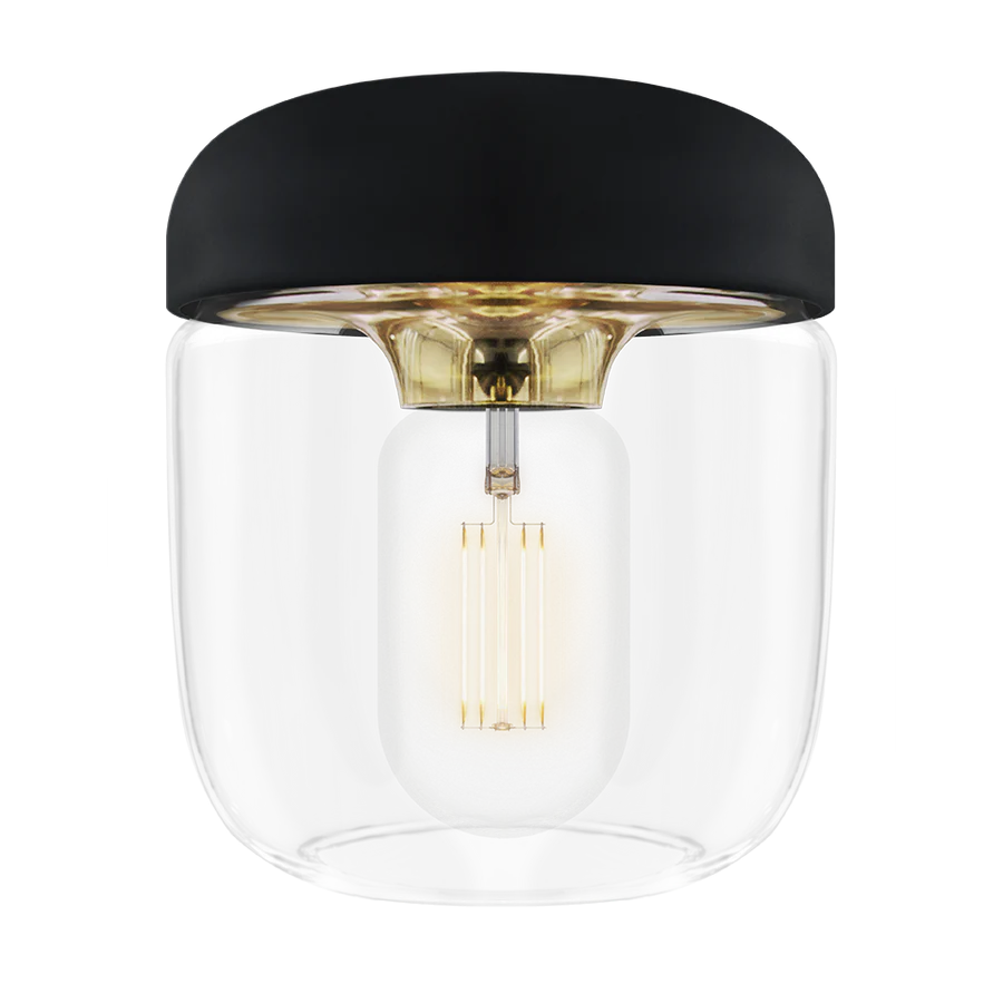 LAMPSHADE, Acorn, Black Silicon Cap with Polished Brass, E27, [2082]