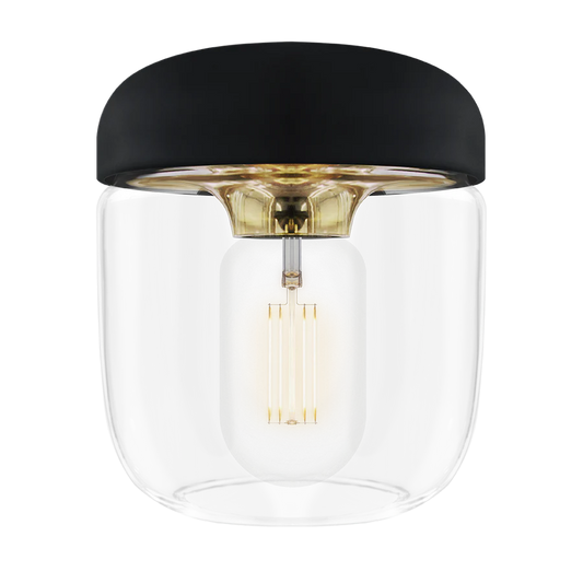 LAMPSHADE, Acorn, Black Silicon Cap with Polished Brass, E27, [2082]