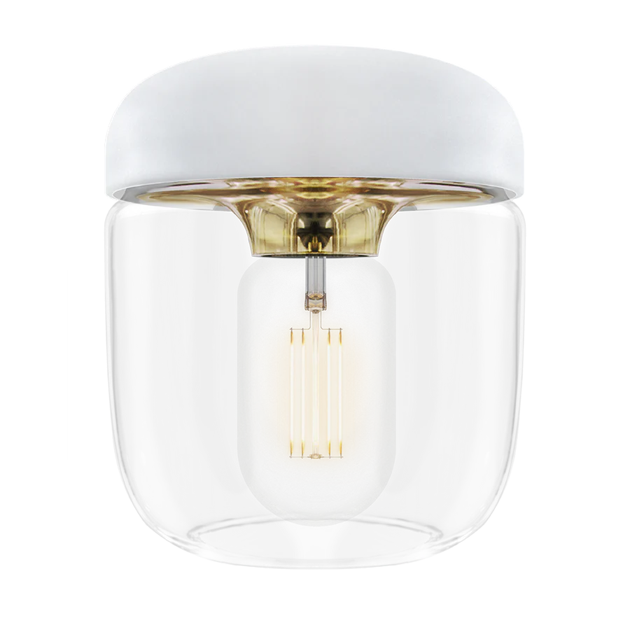 LAMPSHADE, Acorn, White Silicon Cap with Polished Brass, E27, [2105]