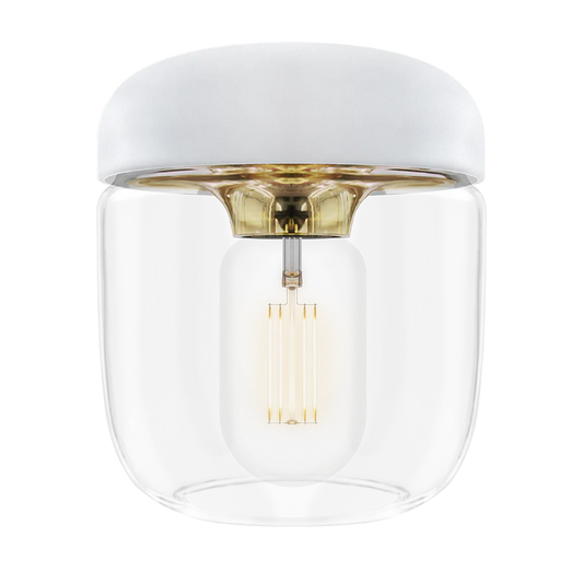 LAMPSHADE, Acorn, White Silicon Cap with Polished Brass, E27, [2105]