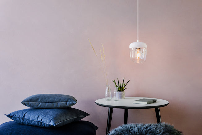 LAMPSHADE, Acorn, White Silicon Cap with Polished Brass, E27, [2105]