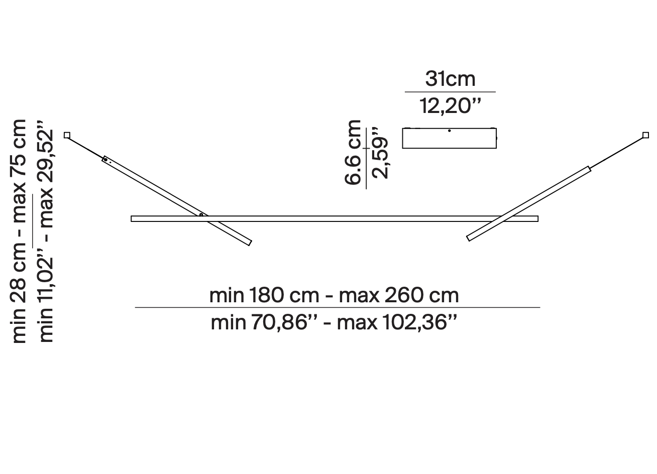 Across Adjustable Linear Pendant, Black, LED, Phase Dim, IP20