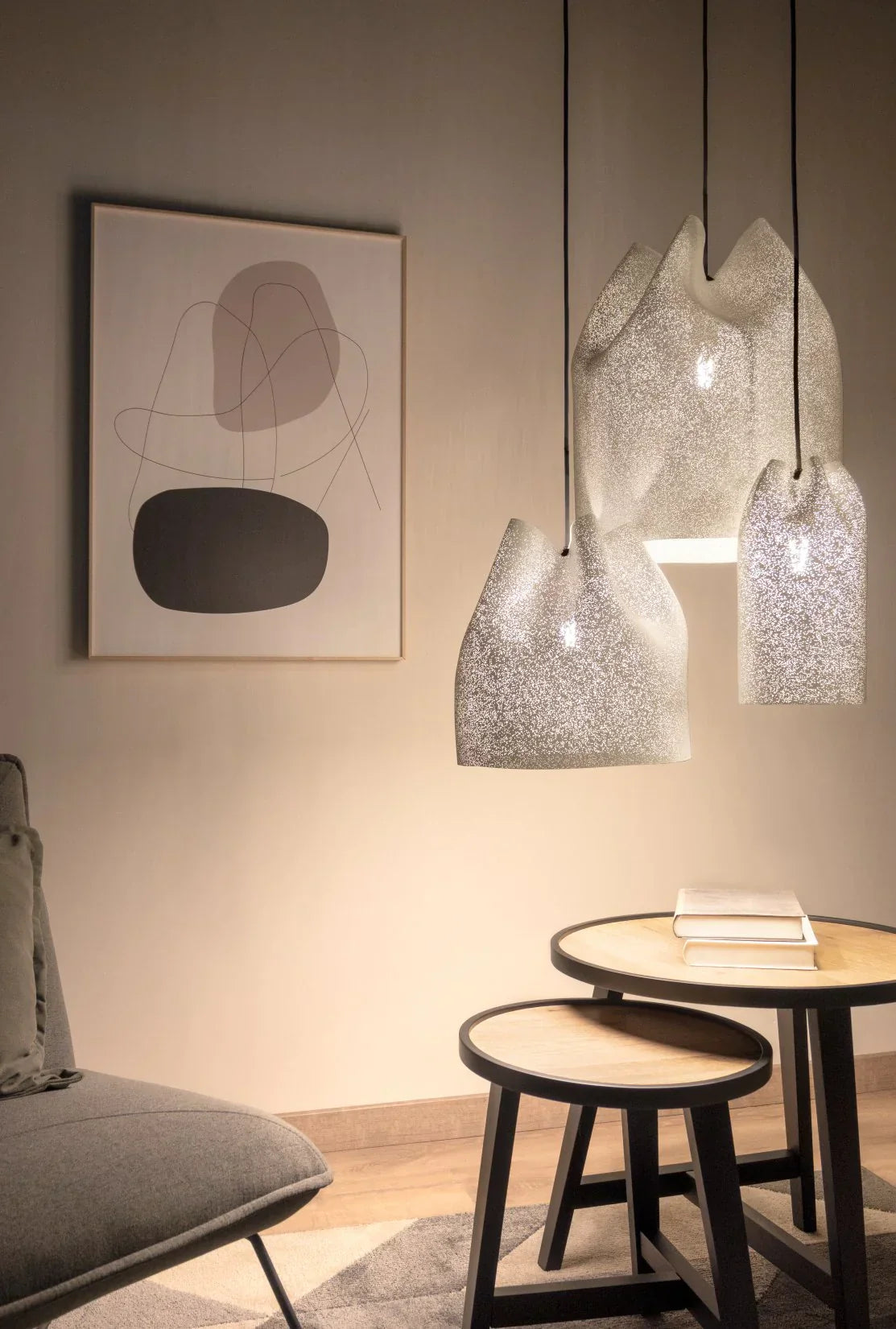Agasallo Pendant, Wide, 32 cm ø, Steel Mesh, E27, Triac Dim, IP20
