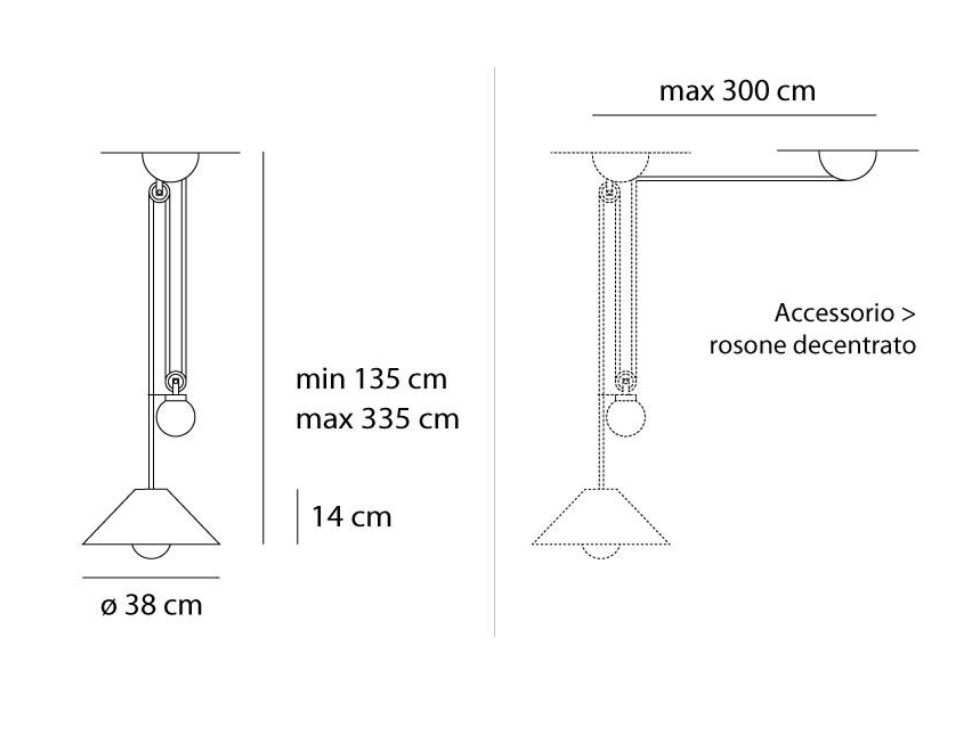 Aggregato Pendant, Cone, Anthracite, Slide and Decentralised, E27, IP20