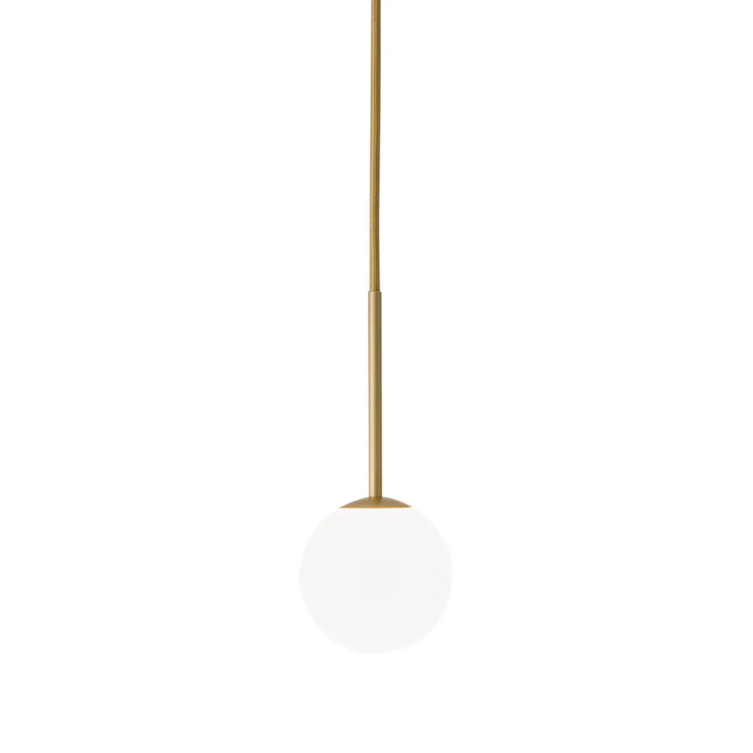 Alfi Pendant, White Glass with Gold Hardware, LED, Recessed, On/Off, IP20