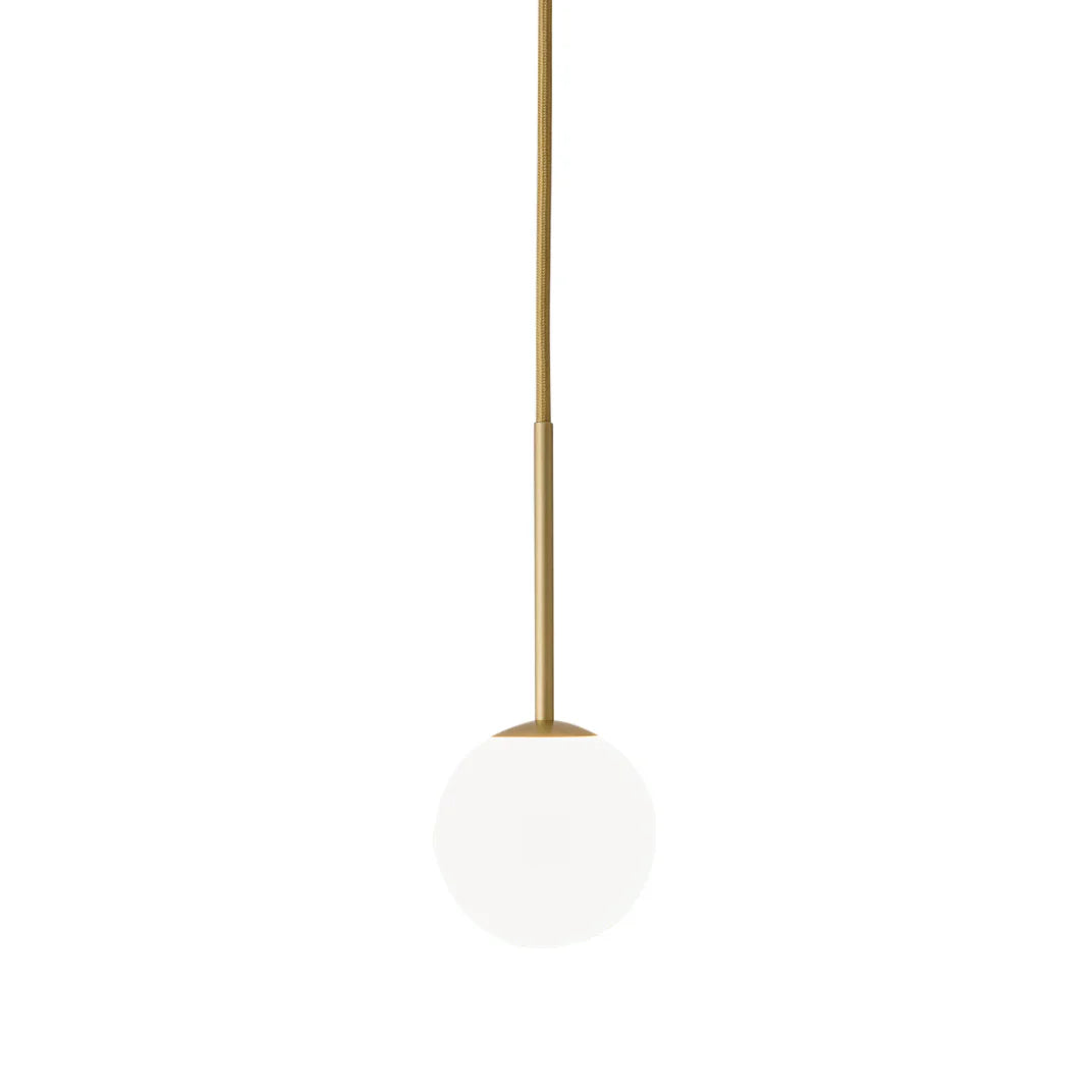 Alfi Pendant, White Glass with Gold Hardware, LED, Recessed, On/Off, IP20