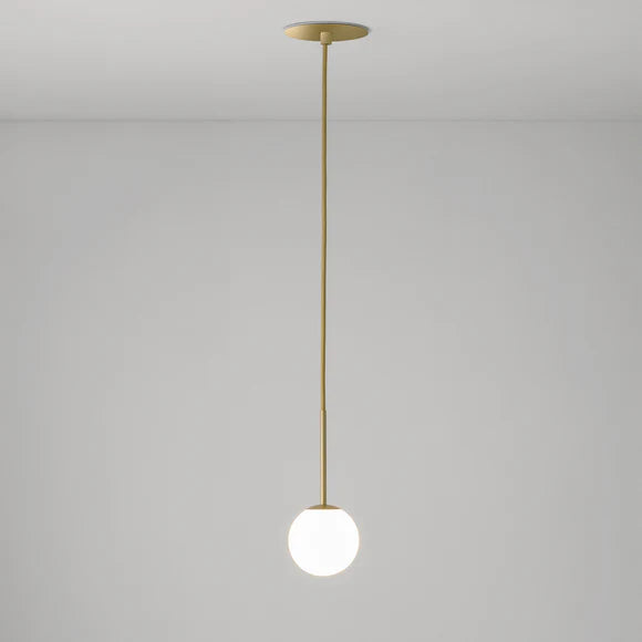 Alfi Pendant, White Glass with Gold Hardware, LED, Recessed, On/Off, IP20
