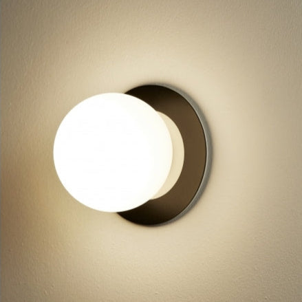 Alfi Wall Light, White Glass with Black Hardware, LED, Recessed, On/Off, IP20