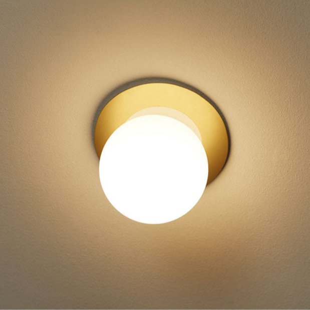 Alfi Spot Light, White Glass with Gold Hardware, LED, Surface, On/Off, IP20