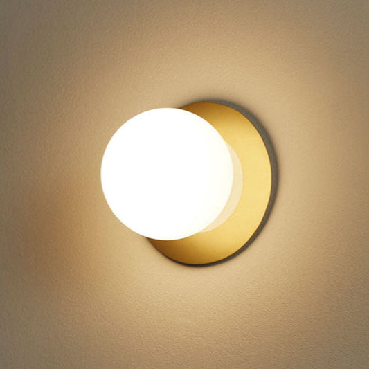 Alfi Wall Light, White Glass with Gold Hardware, LED, Recessed, On/Off, IP20