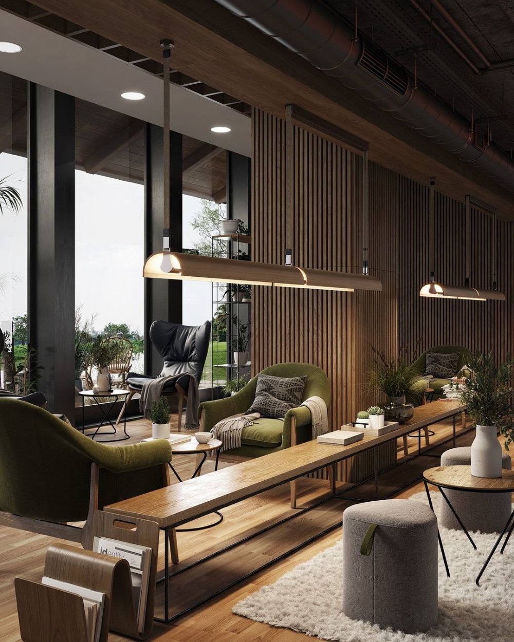 Aluet Linear Double Pendant, 203 cm, Ash Wood, Indirect Only, LED, 70W, Triac Dim, IP20