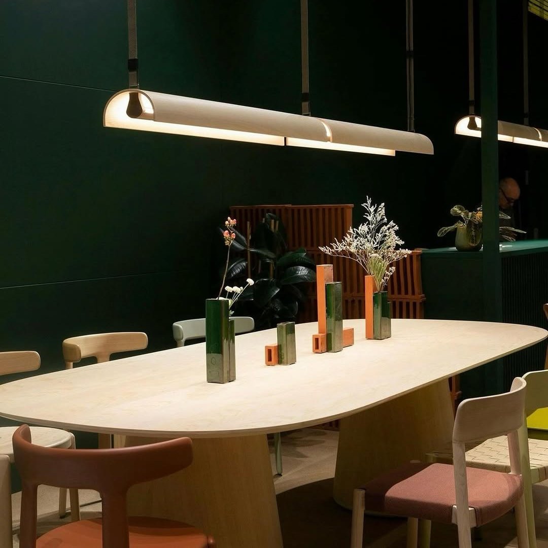 Aluet Linear Pendant, 100 cm, Ash Wood, Indirect Only, LED, 34W, Triac Dim, IP20