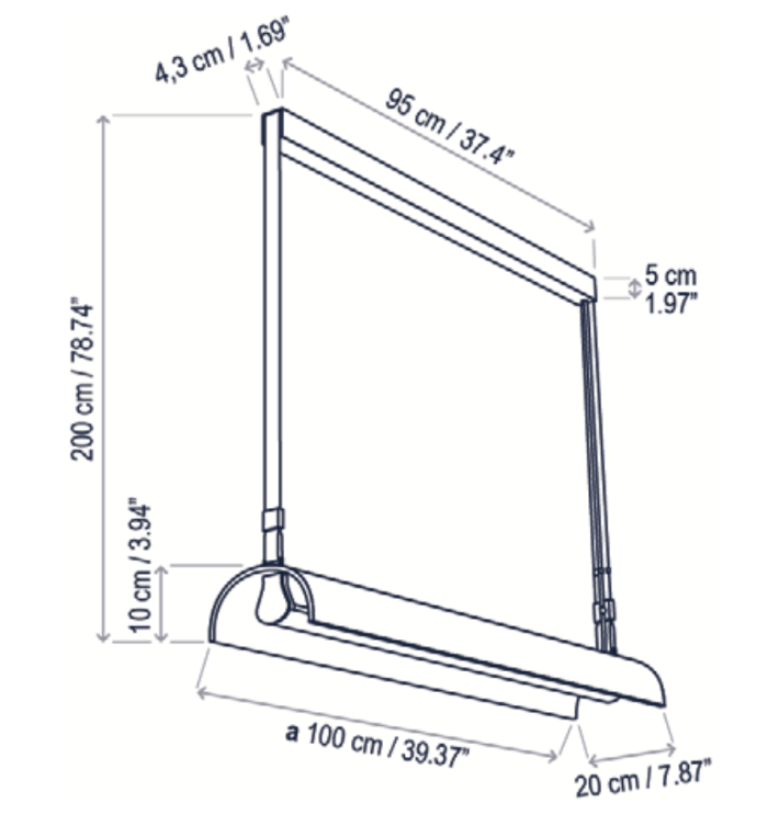 Aluet Linear Pendant, 100 cm, Ash Wood, Indirect Only, LED, 34W, Triac Dim, IP20