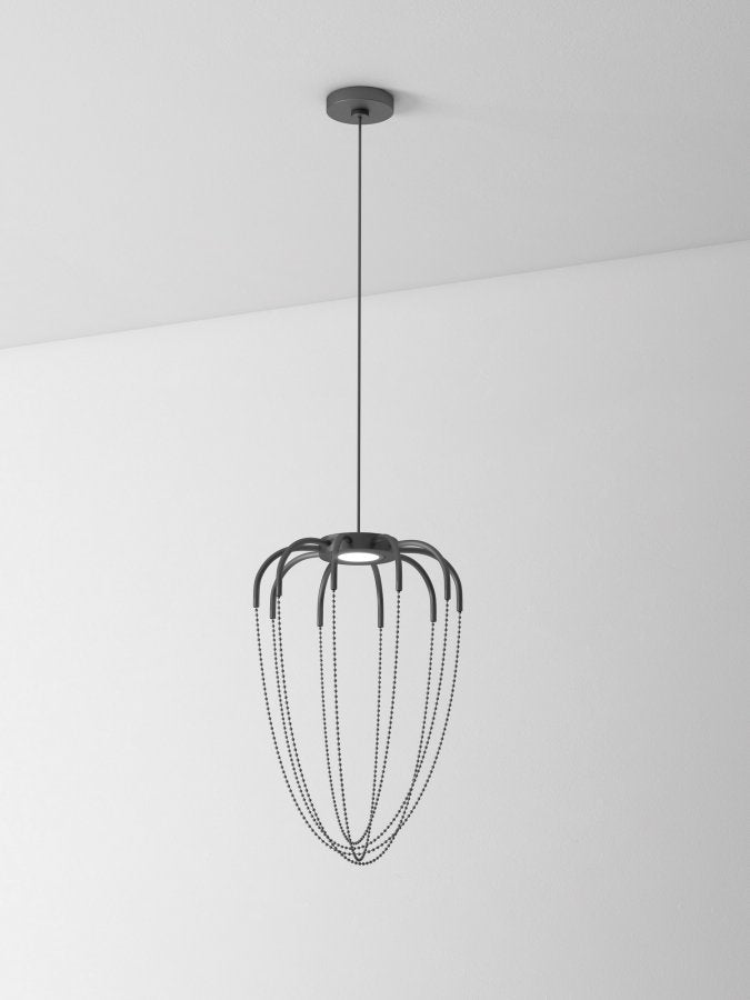 Alysoid Pendant with Black Nickel Beads, 34.5 cm ø x 54, LED, Phase Dim, IP20